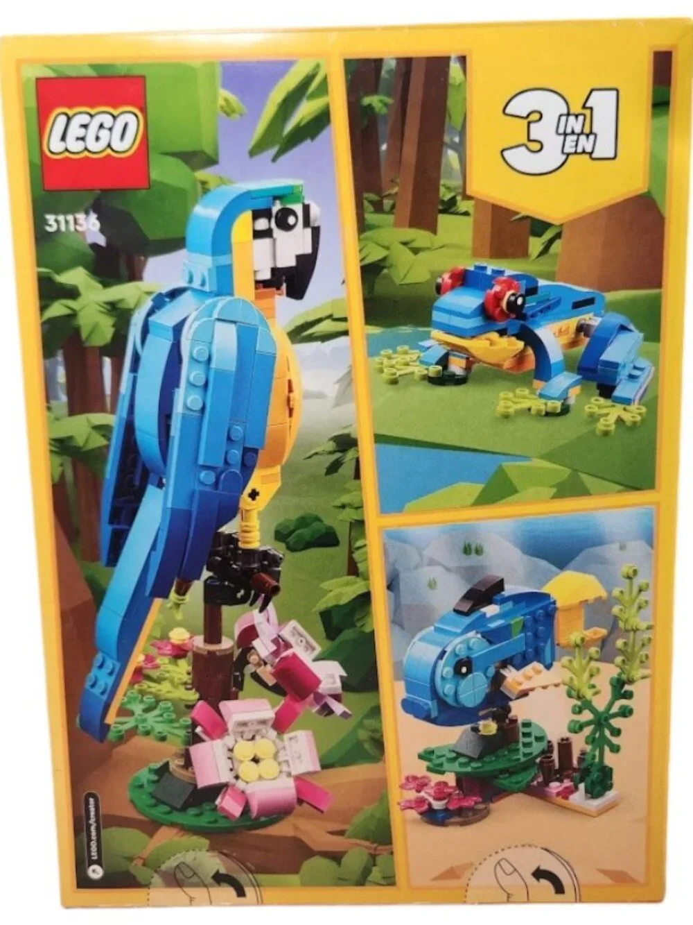 Lego Creator 3in1 Exotic Parrot Macaw Fish Frog Lego Set 253 Pieces CHRISTMAS Ma